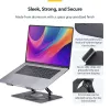StarTech.com Supporto girevole per laptop, orientabile a 360°, rialzo ergonomico da scrivania per computer, ripiano rialzato con inclinazione regolabile, max 5 kg, struttura in alluminio, design portatile