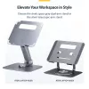 StarTech.com Supporto girevole per laptop, orientabile a 360°, rialzo ergonomico da scrivania per computer, ripiano rialzato con inclinazione regolabile, max 5 kg, struttura in alluminio, design portatile