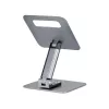 StarTech.com Supporto telescopico per laptop, base girevole a 360°, rialzo girevole per computer da scrivania, altezza e inclinazione regolabili, max 5 kg, finitura in alluminio, design portatile