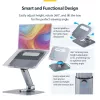 StarTech.com Supporto telescopico per laptop, base girevole a 360°, rialzo girevole per computer da scrivania, altezza e inclinazione regolabili, max 5 kg, finitura in alluminio, design portatile