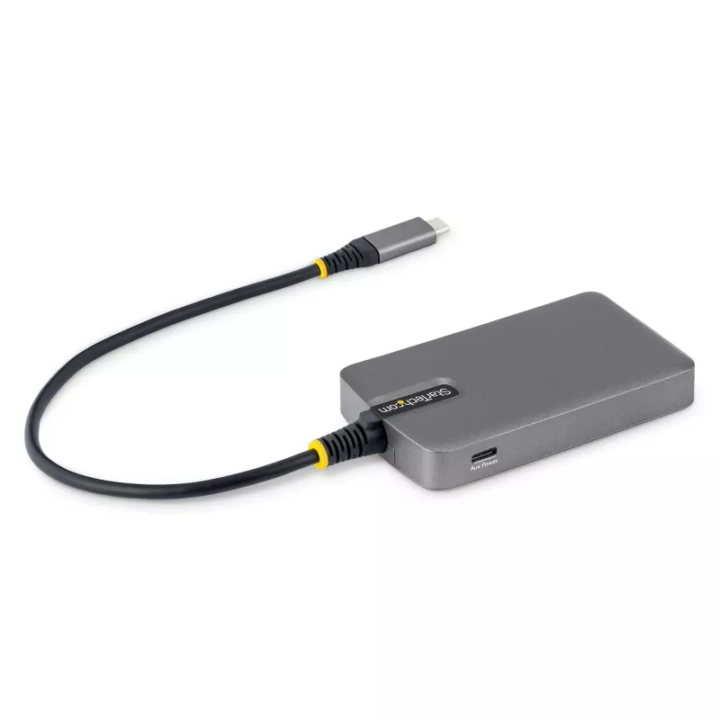 StarTech.com Hub USB-C a 4 porte, 5 Gbit/s, bus-powered, hub USB-C a 4x USB-A con ingresso alimentazione ausiliaria USB-C, cavo host da 1 ft/30 cm, hub USB portatile per desktop/laptop