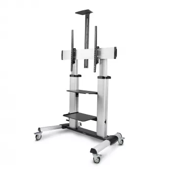 StarTech.com Carrello/supporto TV su ruote per schermi piatti da 60-100 pollici fino a 100 kg, regolazione altezza con manovella, supporto carrello mobile/portatile
