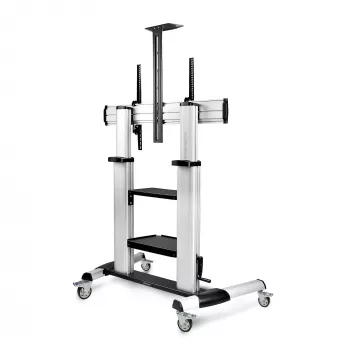 StarTech.com Carrello/supporto TV su ruote per schermi piatti da 60-100 pollici fino a 100 kg, regolazione altezza con manovella, supporto carrello mobile/portatile