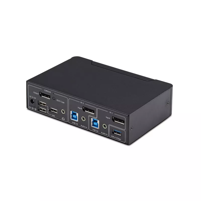 StarTech.com Switch KVM DisplayPort a 2 porte, 4K 60Hz, DP 1.2, gestione EDID, hub USB 3.0 a 2 porte, 4 porte USB HID, conforme TAA