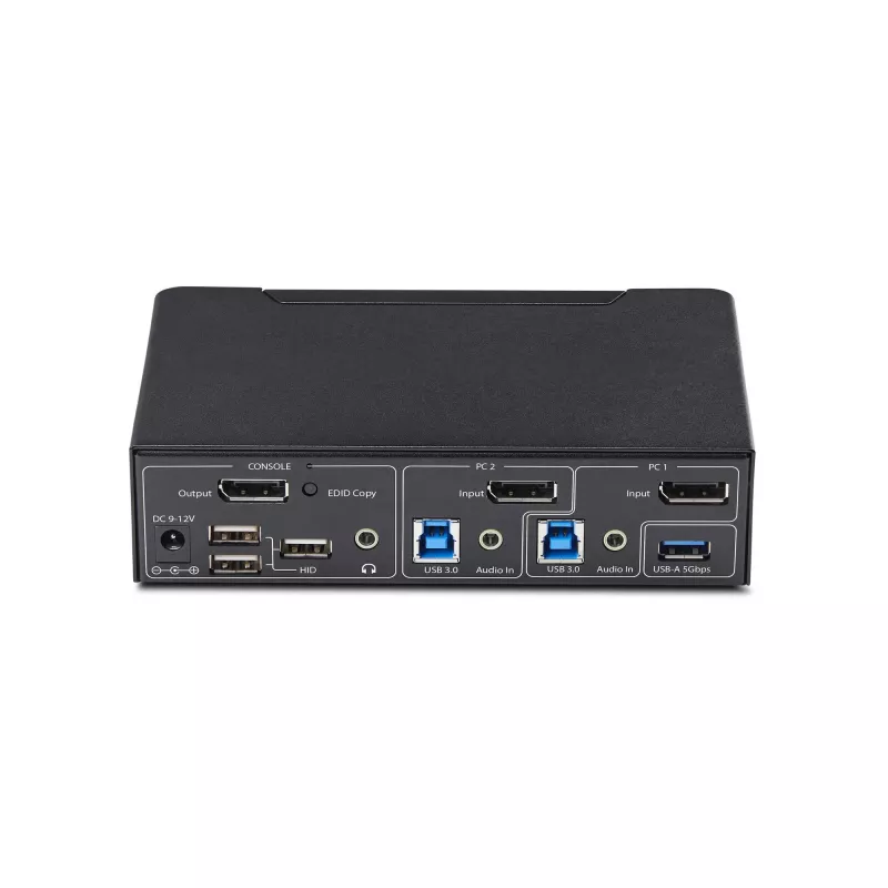 StarTech.com Switch KVM DisplayPort a 2 porte, 4K 60Hz, DP 1.2, gestione EDID, hub USB 3.0 a 2 porte, 4 porte USB HID, conforme TAA
