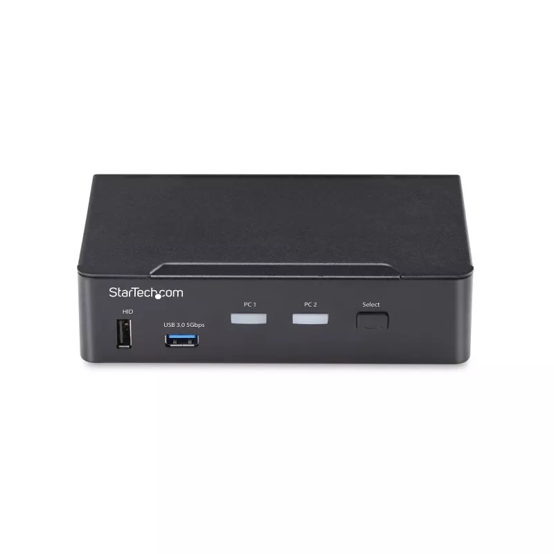 StarTech.com Switch KVM DisplayPort a 2 porte, 4K 60Hz, DP 1.2, gestione EDID, hub USB 3.0 a 2 porte, 4 porte USB HID, conforme TAA