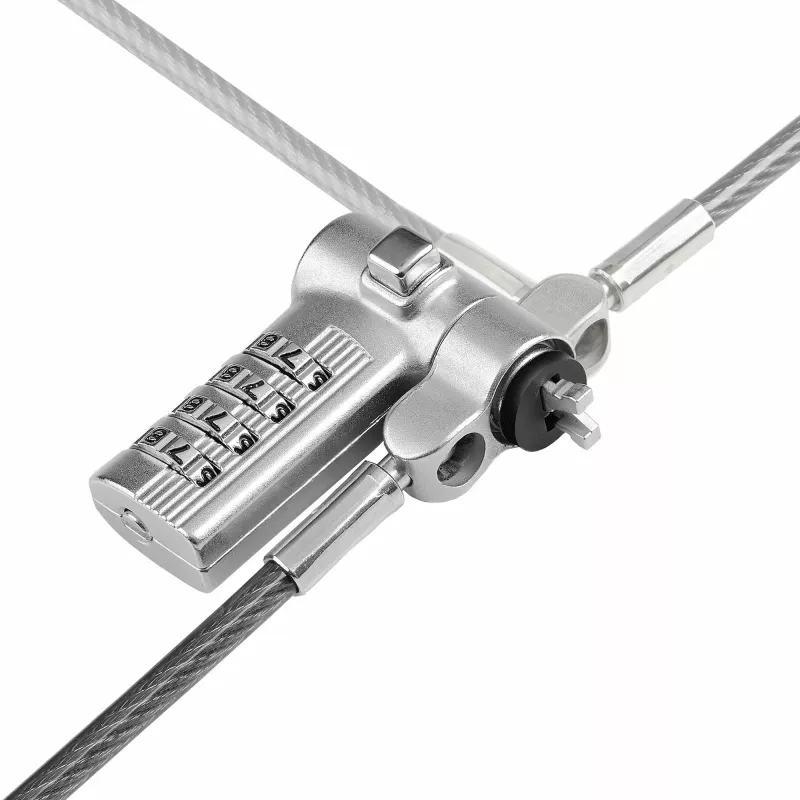 StarTech.com Confezione da 25 lucchetti universali per laptop da 2 m, cavo di sicurezza serializzato per notebook, compatibile con Noble Wedge®/Nano/K-Slot, cavo con lucchetto a combinazione senza chiave – TAA