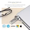 StarTech.com Confezione da 10 lucchetti per laptop a doppio accesso, cavo di sicurezza da 1,98 m con chiave unica e combinazione numerica per dispositivi con slot K, cavo in acciaio antifurto per computer