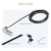 StarTech.com Confezione da 10 lucchetti per laptop a doppio accesso, cavo di sicurezza da 1,98 m con chiave unica e combinazione numerica per dispositivi con slot K, cavo in acciaio antifurto per computer