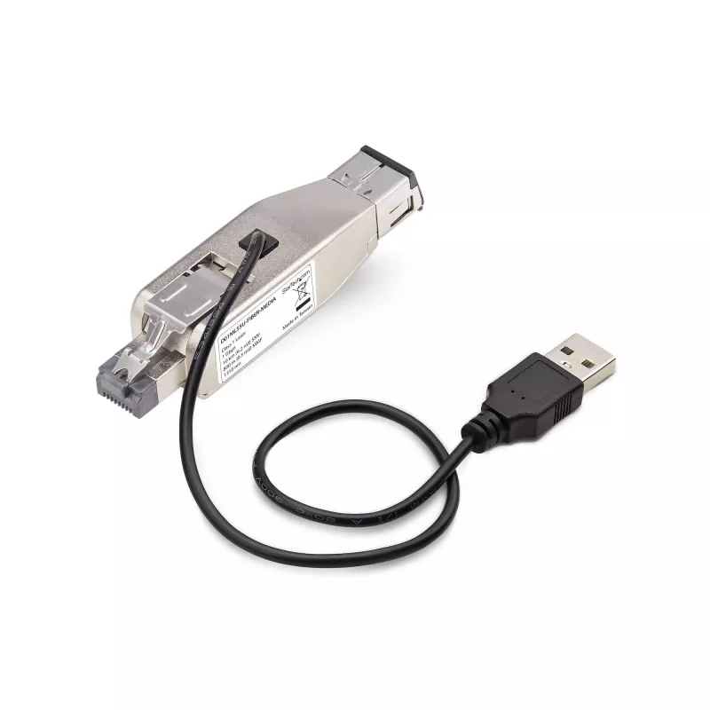 StarTech.com Dongle convertitore di media Gigabit da fibra a Ethernet RJ45, ottico monomodale 10 km/multimodale 800 m, alimentazione USB, design compatto, custodia in metallo, Micro Mini, TAA