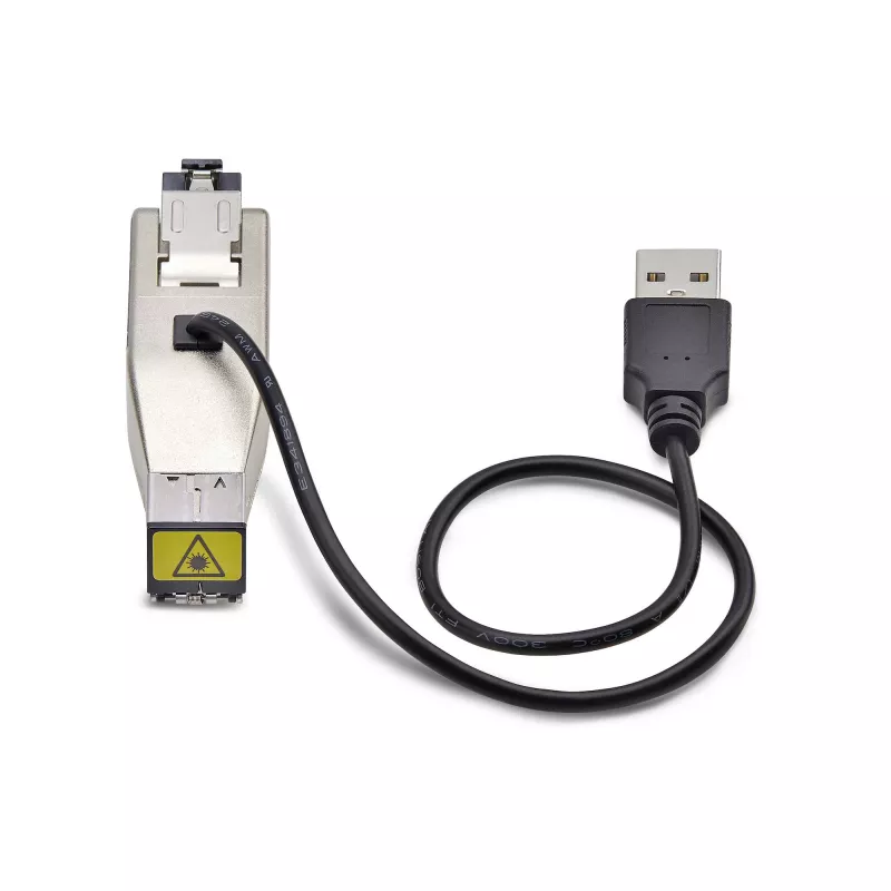 StarTech.com Dongle convertitore di media Gigabit da fibra a Ethernet RJ45, ottico monomodale 10 km/multimodale 800 m, alimentazione USB, design compatto, custodia in metallo, Micro Mini, TAA