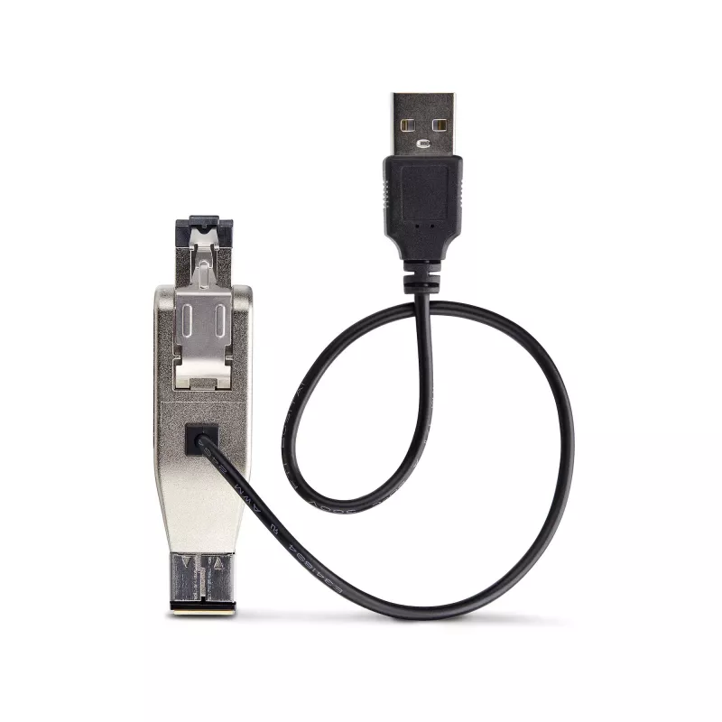 StarTech.com Dongle convertitore di media Gigabit da fibra a Ethernet RJ45, ottico monomodale 10 km/multimodale 800 m, alimentazione USB, design compatto, custodia in metallo, Micro Mini, TAA