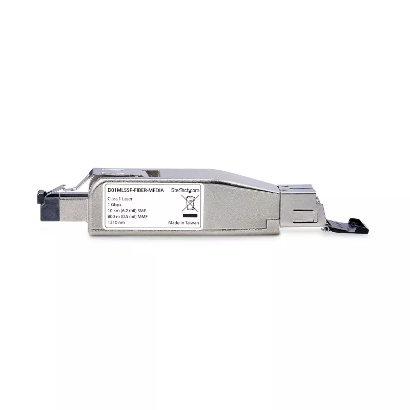 StarTech.com Convertitore media Gigabit fibra a RJ45 Ethernet dongle, ottico monomodale 10 km/multimodale 800 m, alimentato PoE, design compatto, case in metallo, Micro Mini, TAA