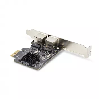 StarTech.com scheda di rete PCIe Gigabit 2 porte, NIC PCI Express 10/100/1000Mbit/s, doppio Realtek RTL8111H, compatibile con Windows e Linux, conforme TAA