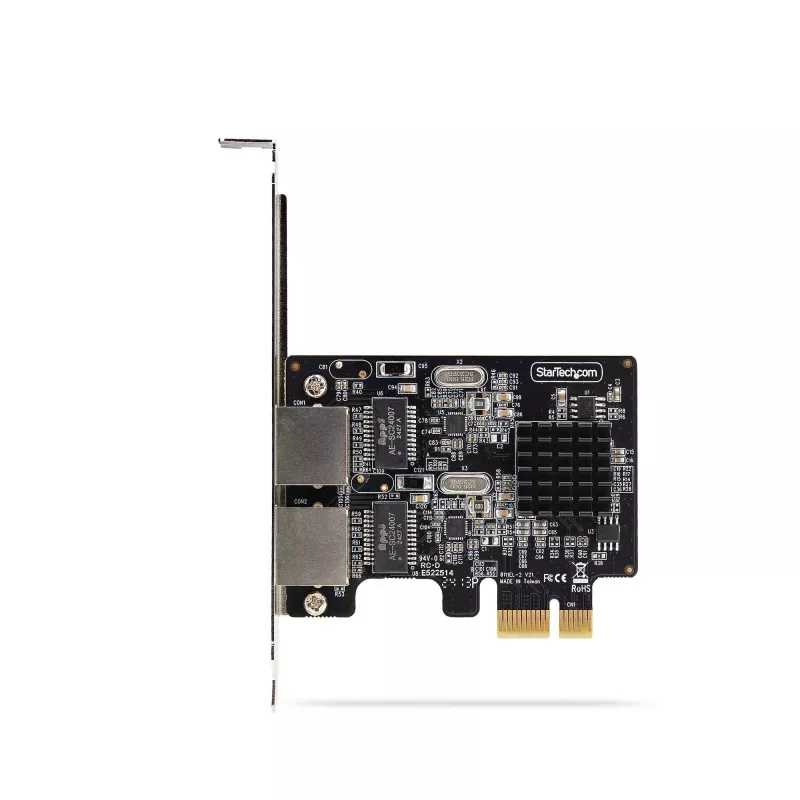 StarTech.com scheda di rete PCIe Gigabit 2 porte, NIC PCI Express 10/100/1000Mbit/s, doppio Realtek RTL8111H, compatibile con Windows e Linux, conforme TAA