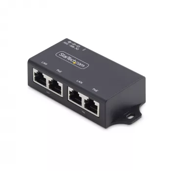 StarTech.com iniettore PoE+ Midspan Gigabit 2 porte, 10/100/1000 Mbit/s, PoE+ (802.3af/at), 30W, Ethernet 1 Gbit/s, montaggio a parete, Power over Ethernet inline unmanaged