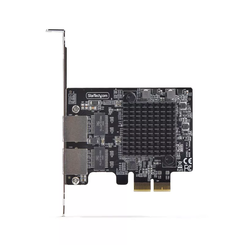 StarTech.com scheda di rete PCIe Gigabit 5G 2 porte, scheda LAN PCI Express 5G/2.5G/1G/100M/10M, Realtek RTL8126, Windows e Linux, conforme TAA