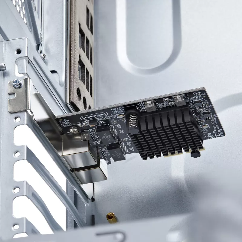 StarTech.com scheda di rete PCIe Gigabit 5G 2 porte, scheda LAN PCI Express 5G/2.5G/1G/100M/10M, Realtek RTL8126, Windows e Linux, conforme TAA
