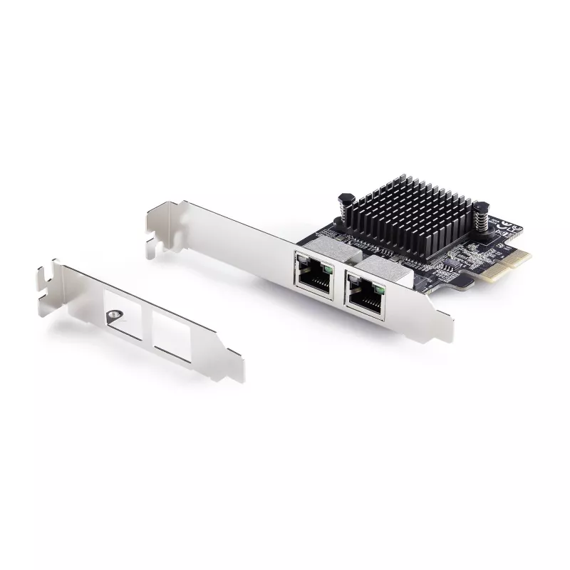 StarTech.com scheda di rete PCIe Gigabit 5G 2 porte, scheda LAN PCI Express 5G/2.5G/1G/100M/10M, Realtek RTL8126, Windows e Linux, conforme TAA