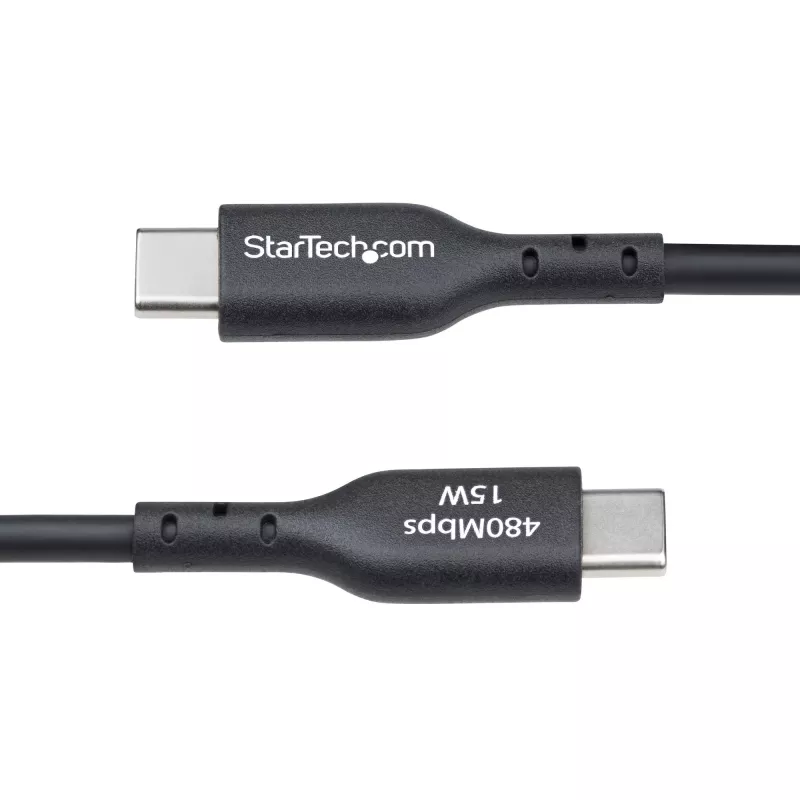 StarTech.com cavo di ricarica USB-A a USB-C 2m, ricarica e sincronizzazione, 3A, USB 2.0, guaina TPE - cavo di ricarica USB nero