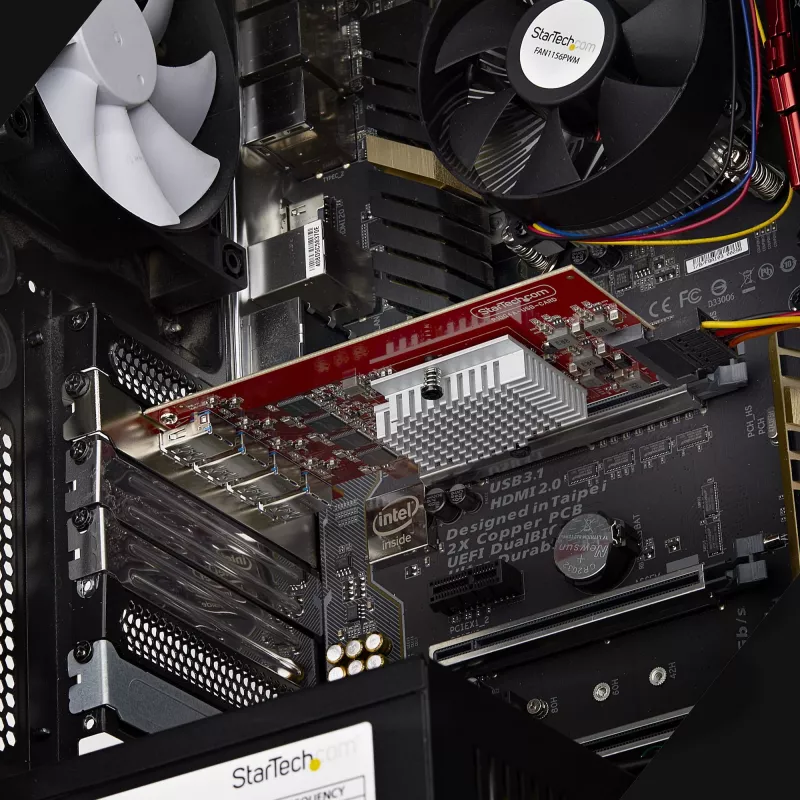StarTech.com scheda PCIe USB-A 4 porte, USB 3.2 10 Gbit/s, scheda di espansione PCI Express 3.0, 4x controller USB indipendenti, Windows/Linux/macOS, conforme TAA