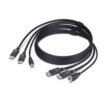 StarTech.com cavo KVM doppio DisplayPort e USB 5 Gbit/s 1,8 m, 4K 60 Hz, universalmente compatibile, cavo combo DP 1.2/USB 3.0 per switch KVM dual-monitor