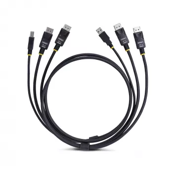 StarTech.com cavo KVM doppio DisplayPort e USB 5 Gbit/s 1,8 m, 4K 60 Hz, universalmente compatibile, cavo combo DP 1.2/USB 3.0 per switch KVM dual-monitor