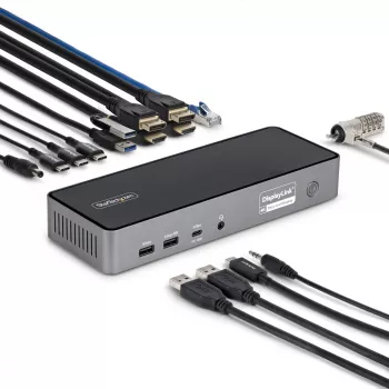 StarTech.com docking station USB-C triple monitor, stazione di ricarica laptop 140W per MacBook Pro e Windows, 4K 60Hz HDMI o DisplayPort, TAA