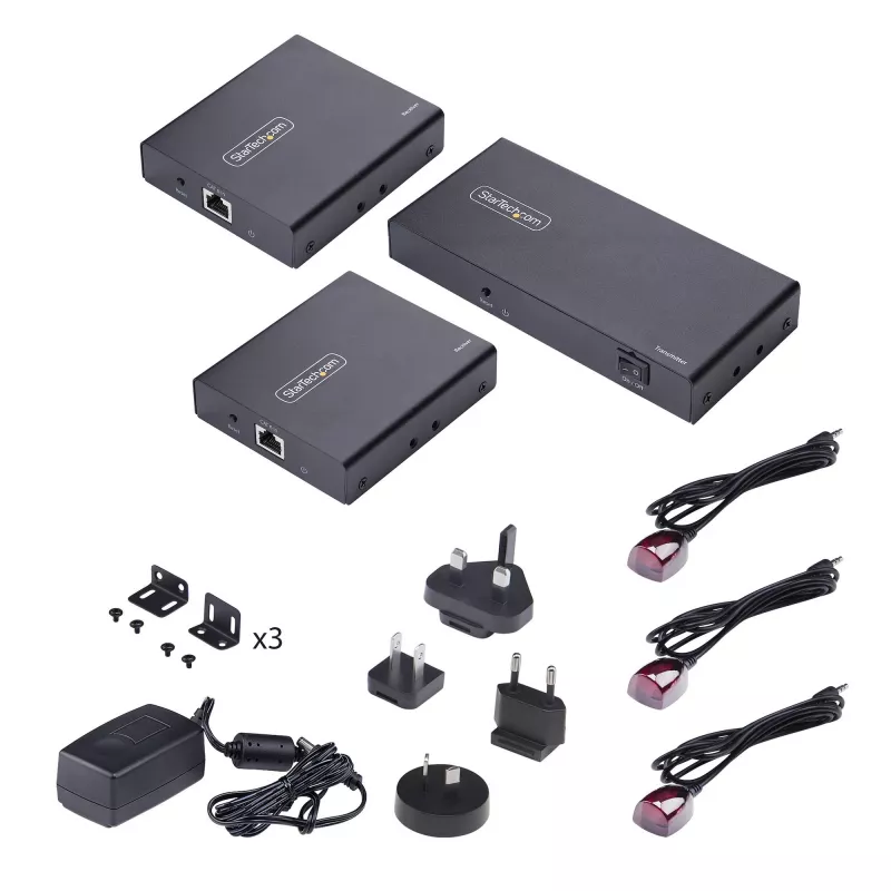 StarTech.com extender e splitter HDMI 2 porte su CAT6, 4K 60Hz, fino a 70 m, kit di distribuzione 1x2 HDMI over Ethernet con IR e Power Over cavo