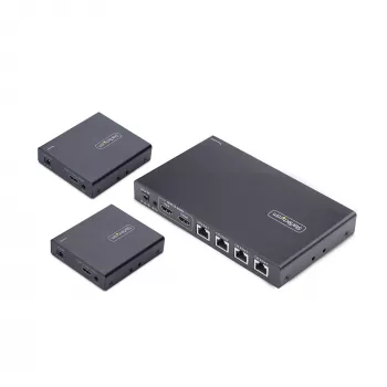 StarTech.com extender e splitter HDMI 4 porte su CAT6, 4K 60Hz, fino a 70 m (230 ft), kit di distribuzione 1x4 HDMI over Ethernet con IR e Power over cavo