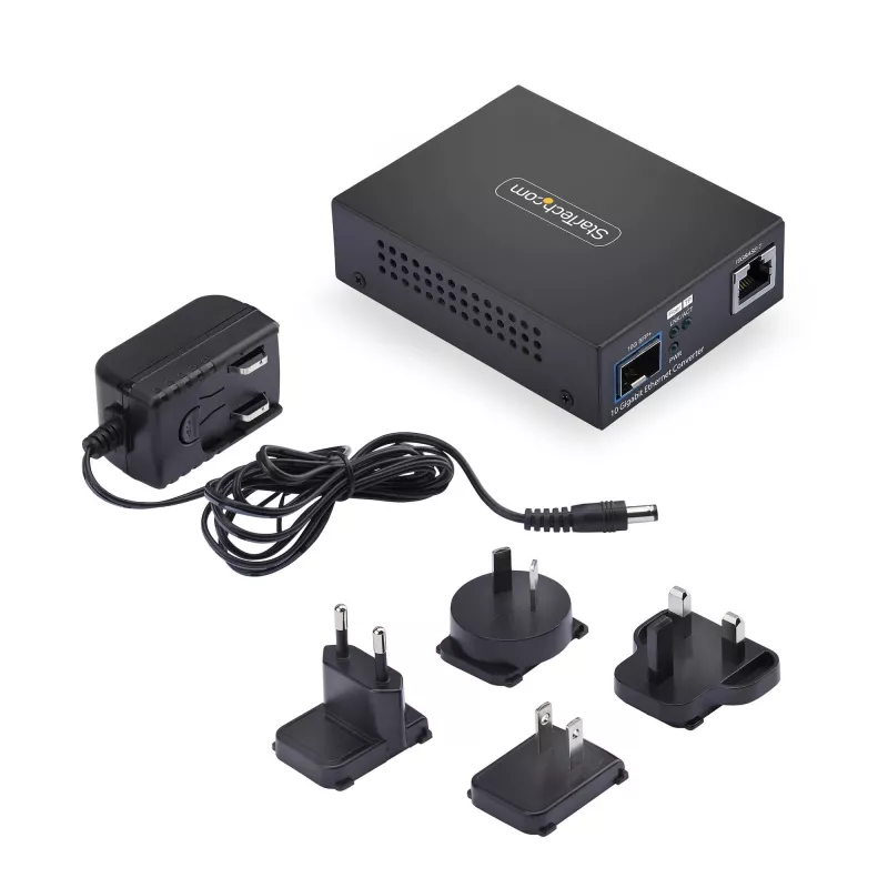 StarTech.com convertitore media fibra SFP+ 10GbE, 10 Gigabit Ethernet RJ-45 a 10GBASE-X SFP+, monomodale, multimodale, 16K Jumbo Frames, conforme TAA