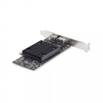StarTech.com scheda di rete Ethernet PCIe 10Gb 2 porte, scheda di interfaccia di rete 10GbE, chipset Broadcom BCM57416, doppio RJ45 10GBase-T/Gigabit, scheda NIC, TAA