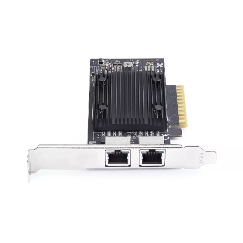 StarTech.com scheda di rete Ethernet PCIe 10Gb 2 porte, scheda di interfaccia di rete 10GbE, chipset Broadcom BCM57416, doppio RJ45 10GBase-T/Gigabit, scheda NIC, TAA