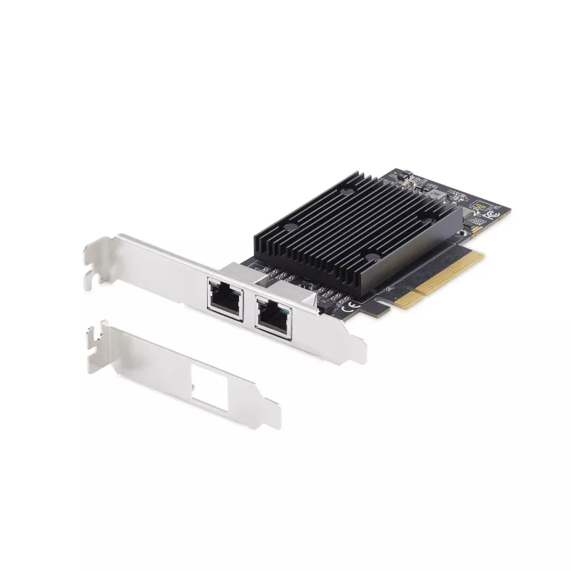StarTech.com scheda di rete Ethernet PCIe 10Gb 2 porte, scheda di interfaccia di rete 10GbE, chipset Broadcom BCM57416, doppio RJ45 10GBase-T/Gigabit, scheda NIC, TAA