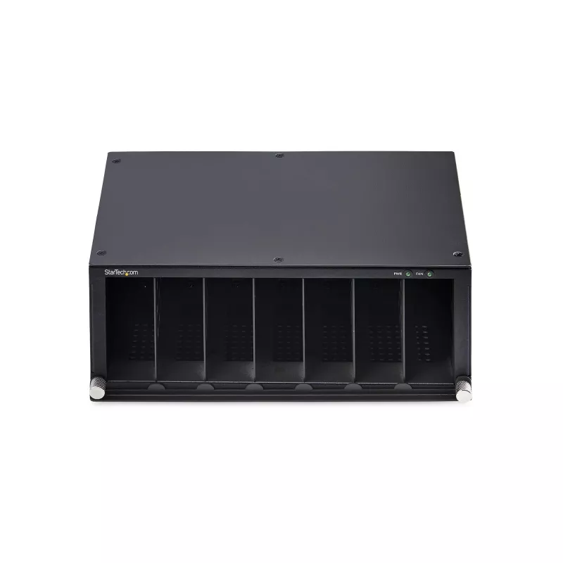 StarTech.com chassis per convertitori media unmanaged 7 slot per serie convertitori media MCM, isolamento completo dell'alimentazione, raffreddamento attivo, rackmount 10 pollici, conforme TAA