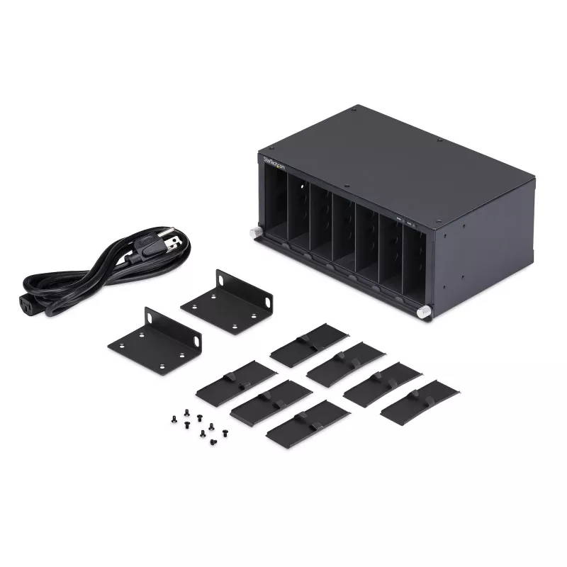 StarTech.com chassis per convertitori media unmanaged 7 slot per serie convertitori media MCM, isolamento completo dell'alimentazione, raffreddamento attivo, rackmount 10 pollici, conforme TAA
