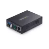 StarTech.com convertitore media Gigabit Ethernet rame a fibra, SM LC, 20 km, 10/100/1000 Mbit/s, RJ45 a LC, tutto metallo, 9K Jumbo Frames, conforme TAA