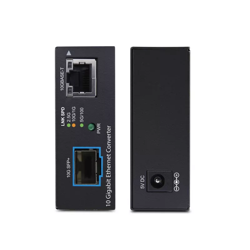 StarTech.com convertitore media fibra SFP+ Multi-Gigabit 10GbE open, 10G/5G/2.5G/1G/100M, rame a 10GBASE-X SFP+, monomodale, multimodale, 16K Jumbo Frames, TAA
