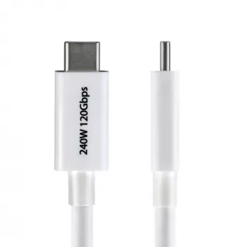 StarTech.com cavo Thunderbolt 5 3ft (1m), 80 Gbit/s/fino a 120 Gbit/s, 240 W PD, 8K 60 Hz, cavo Thunderbolt certificato, compatibile con Thunderbolt 4/USB4/USB-C – bianco