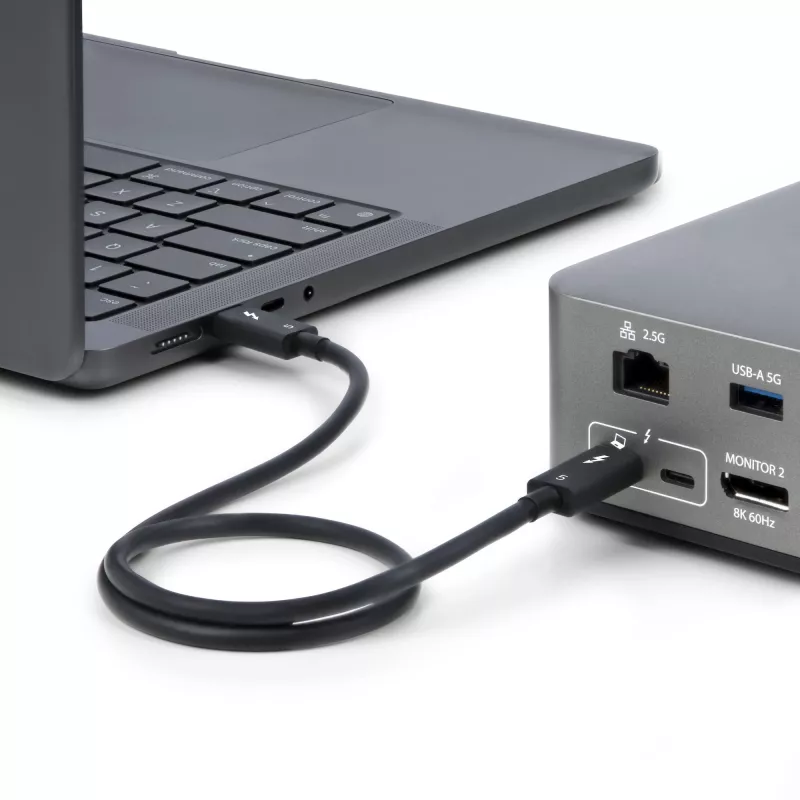 StarTech.com cavo Thunderbolt 5 3ft (1m), 80 Gbit/s/fino a 120 Gbit/s, 240 W PD, 8K 60 Hz, cavo Thunderbolt certificato, compatibile con Thunderbolt 4/USB4/USB-C – bianco