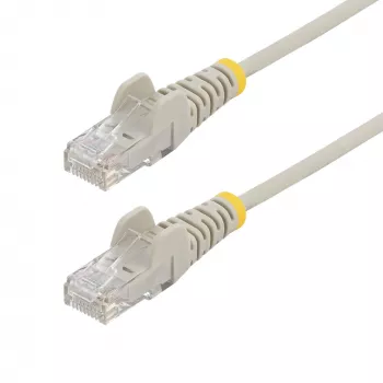 StarTech.com cavo Ethernet CAT6 slim grigio da 15 m, senza linguetta, 100W PoE, UTP, LSZH, 28AWG filo in rame puro nudo, cavo patch di rete RJ45 slim con scarico di trazione, testato singolarmente