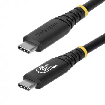StarTech.com Cavo USB4 da 2 m (6 ft), 20 Gbit/s, cavo USB-C certificato USB-IF, 240 W PD EPR, 4K 120 Hz DP 1.4, guaina TPE, cavo USB-C nero