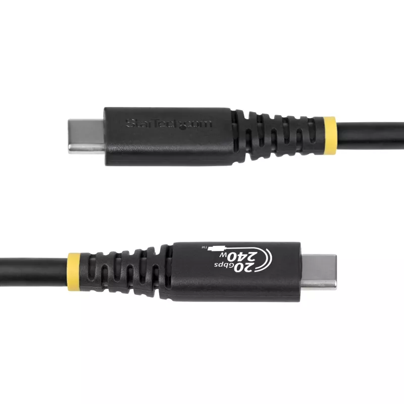 StarTech.com Cavo USB4 da 2 m (6 ft), 20 Gbit/s, cavo USB-C certificato USB-IF, 240 W PD EPR, 4K 120 Hz DP 1.4, guaina TPE, cavo USB-C nero