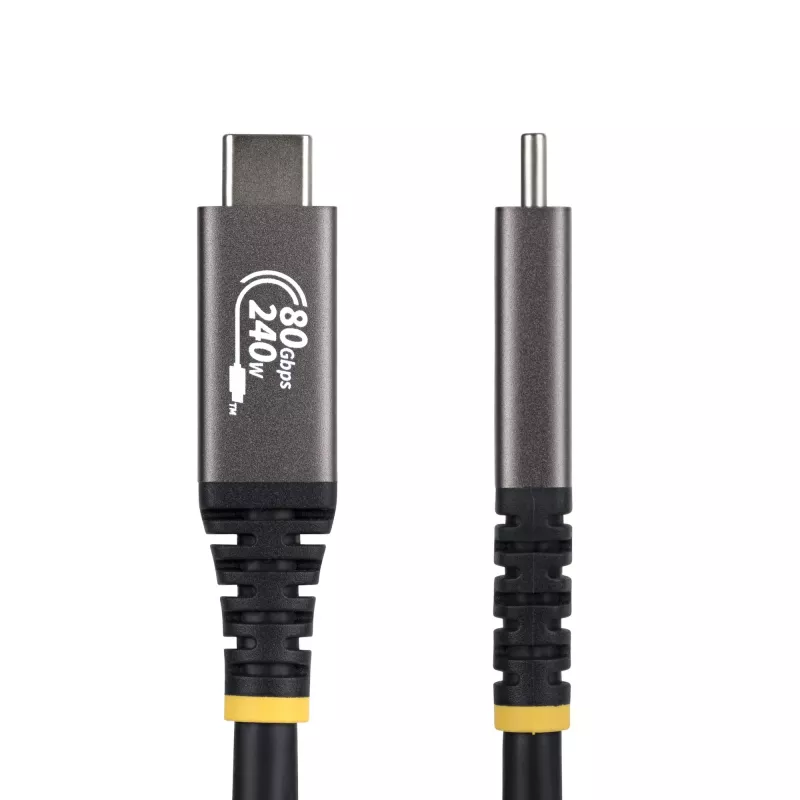 StarTech.com cavo USB4 da 1 m, 80Gbit/s, cavo USB-C certificato USB-IF, 240W PD, 8K 120Hz/4K 240Hz DP2.1 DP80, guaina TPE, compatibile Thunderbolt 4 – cavo USB-C nero