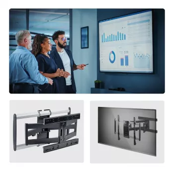 StarTech.com Supporto a parete per TV ultra piatto e snodato per schermi piatti fino a 65 pollici e 45 kg, VESA 600x400, supporto a basso profilo conforme TAA