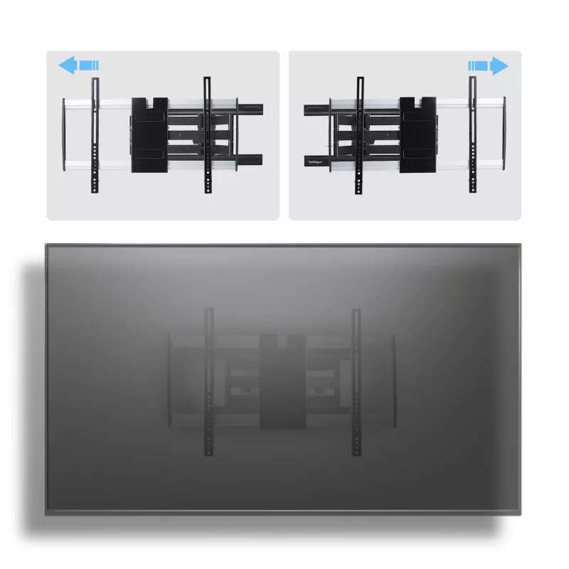 StarTech.com Supporto a parete per TV ultra piatto e snodato per schermi piatti fino a 65 pollici e 45 kg, VESA 600x400, supporto a basso profilo conforme TAA