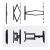 StarTech.com Supporto a parete per TV ultra piatto e snodato per schermi piatti fino a 65 pollici e 45 kg, VESA 600x400, supporto a basso profilo conforme TAA