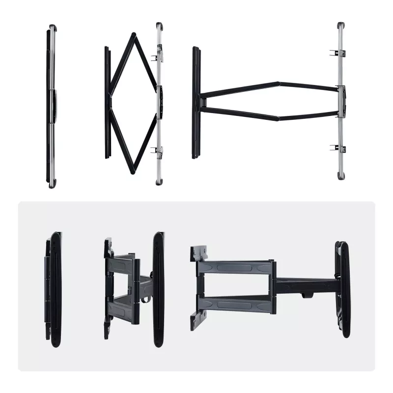 StarTech.com Supporto a parete per TV ultra piatto e snodato per schermi piatti fino a 65 pollici e 45 kg, VESA 600x400, supporto a basso profilo conforme TAA