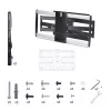 StarTech.com Supporto a parete per TV ultra piatto e snodato per schermi piatti fino a 65 pollici e 45 kg, VESA 600x400, supporto a basso profilo conforme TAA