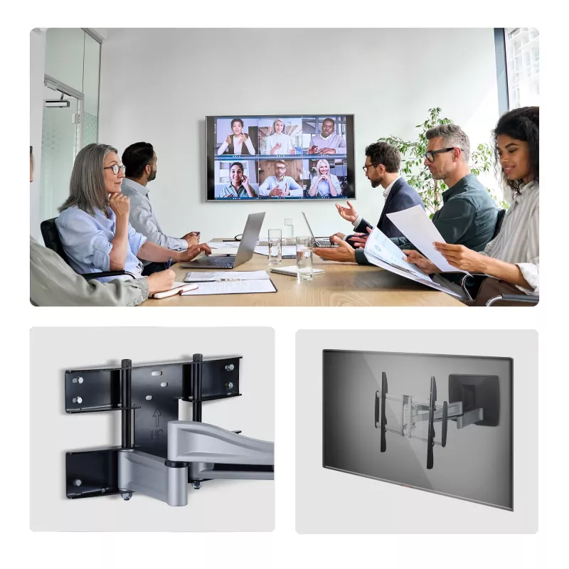 StarTech.com Supporto a parete per TV orientabile pesante per schermi piatti fino a 100 pollici e 85 kg, VESA 800x500, supporto a basso profilo, conforme TAA